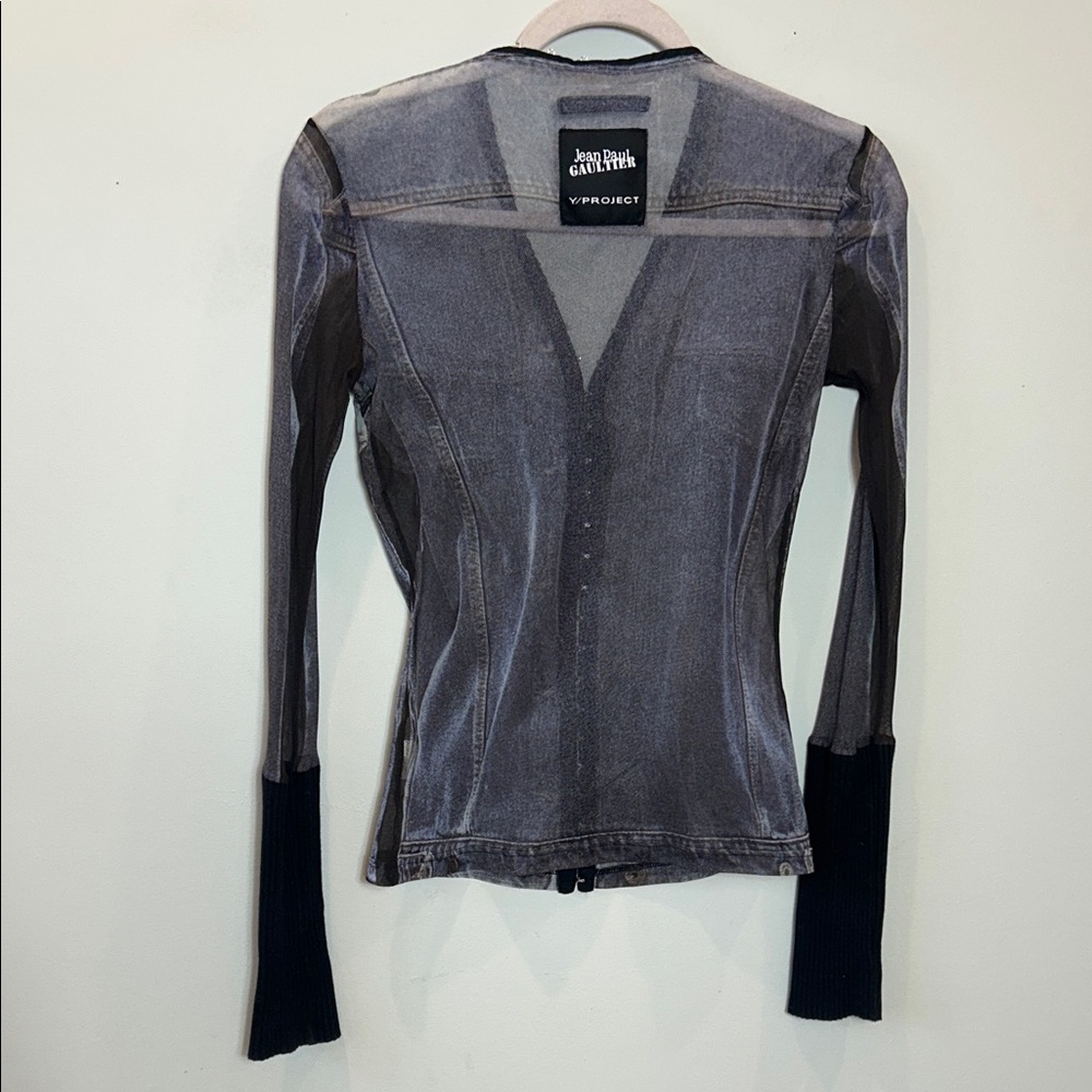 Jean Paul Gaultier x Y/Project trompe l'oeil sheer denim top - Picture 4 of 8